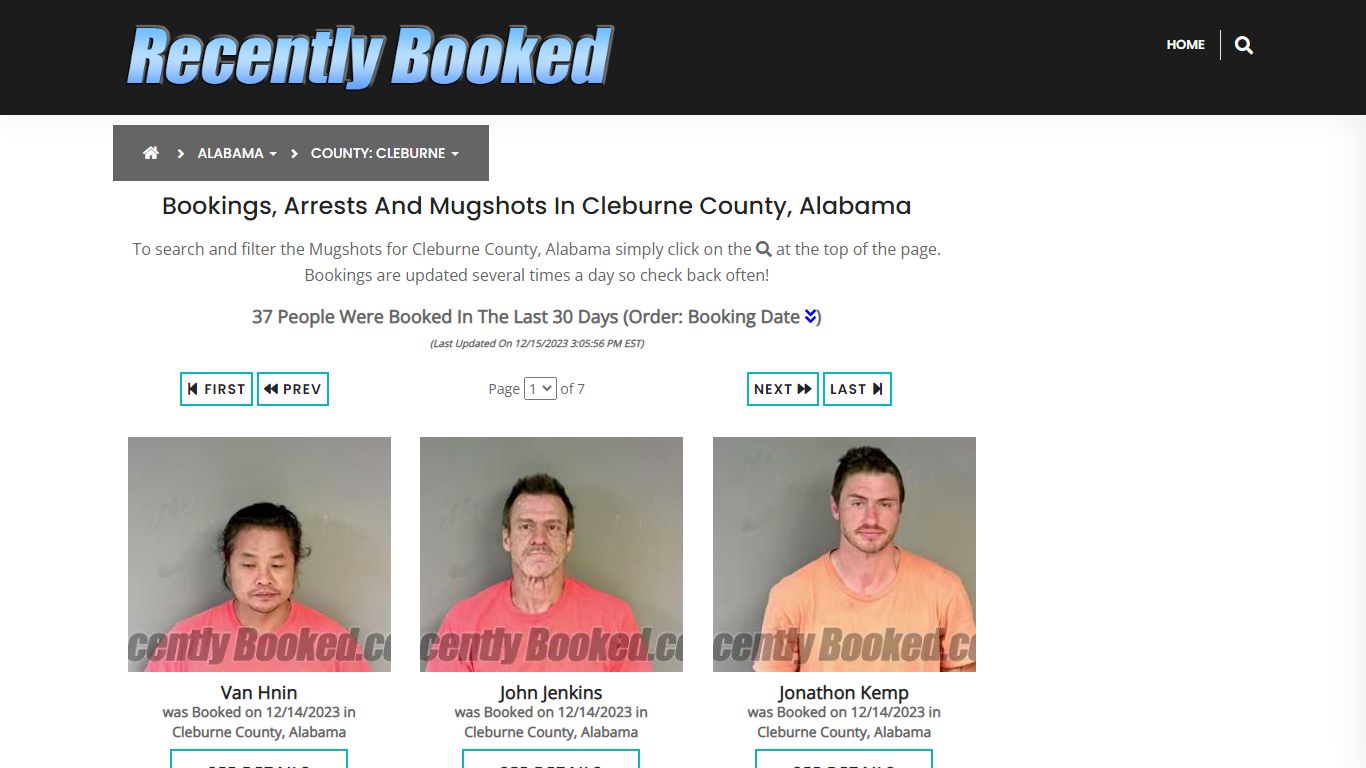 Bookings, Arrests and Mugshots in Cleburne County, Alabama